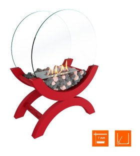 Биокамин напольный SteelHeat WOOD 400 красный