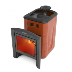Дровяная печь для бани TMF Гейзер Мини 2016 Carbon Витра ЗК терракота