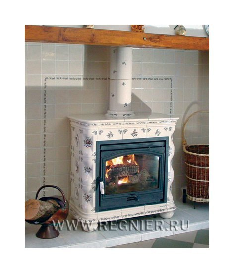 Чугунная изразцовая печь камин Regnier Моника / Monique
