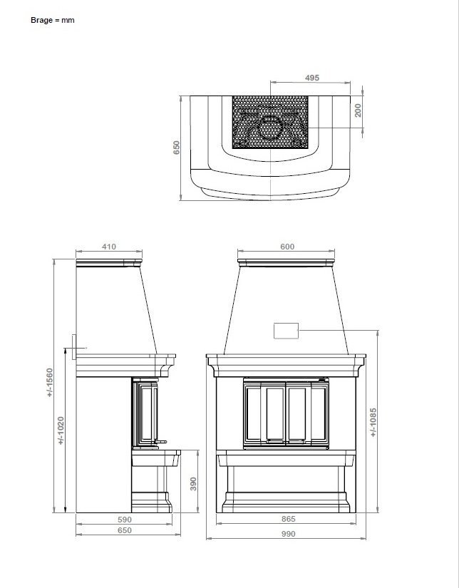 Чугунная печь камин Nordpeis Brage