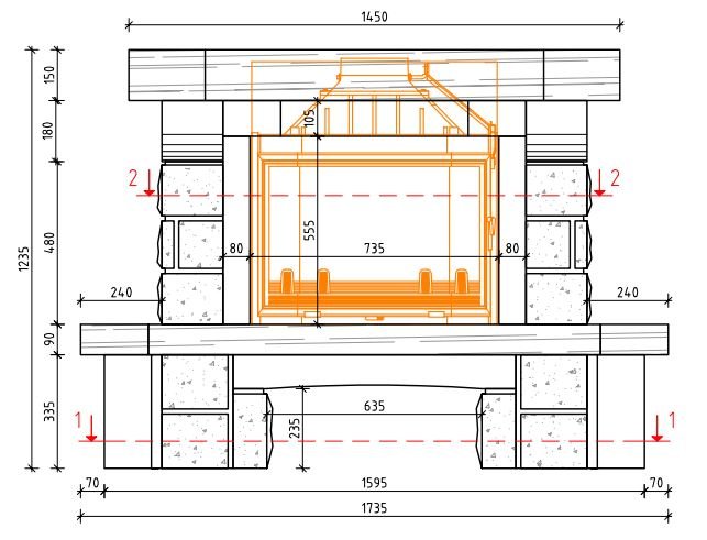 Каминная облицовка Sunhill Cognac