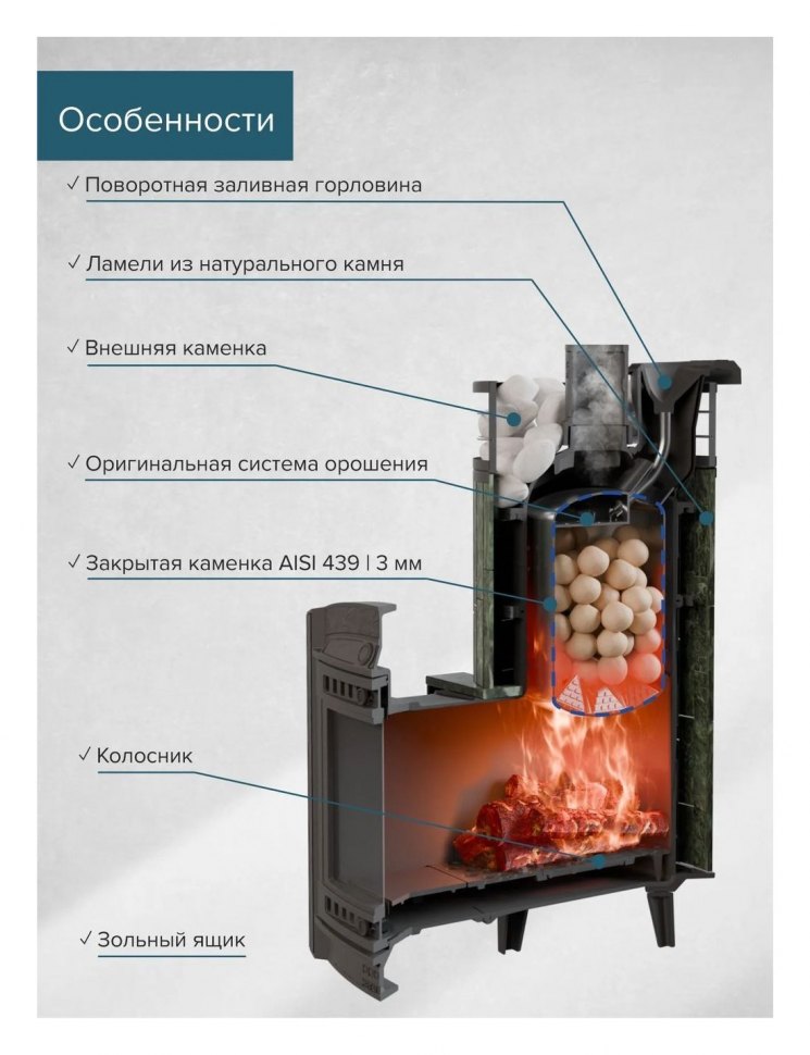 Банная печь Атмосфера XL Змеевик + сетка с Тоннелем