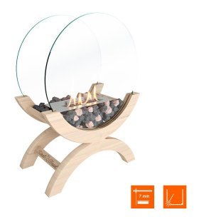 Биокамин напольный SteelHeat WOOD 400 бежевый