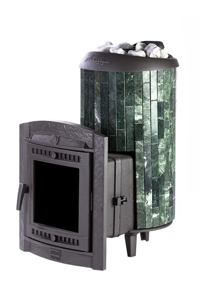 Банная печь Атмосфера XL в ламелях Змеевик