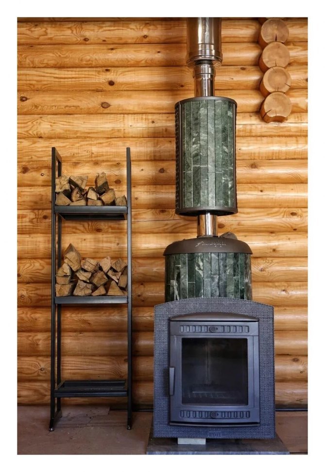 Банная печь Атмосфера XL в ламелях Змеевик