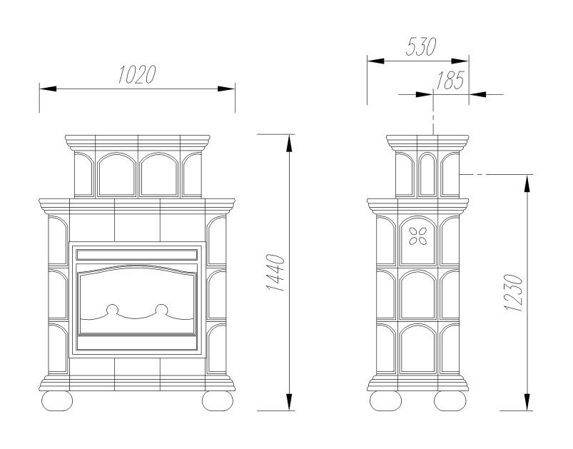 Изразцовая печь камин Regnier Мюрьель / Muriele