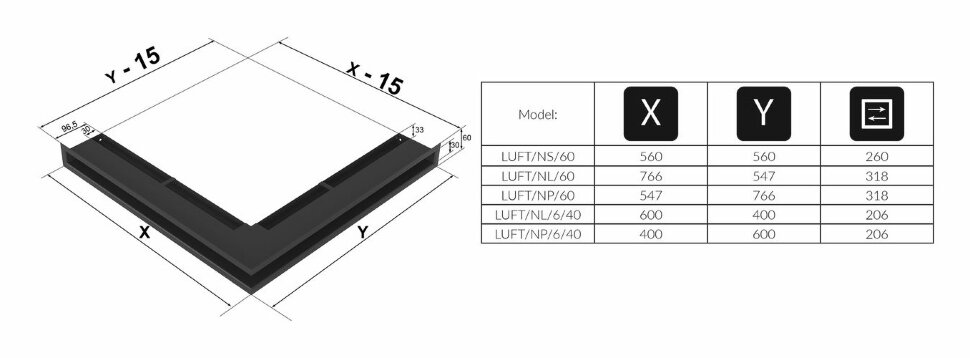 Решетка вентиляционная Luft SF 6 угловая белая