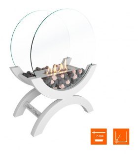 Биокамин напольный SteelHeat WOOD 400 белый