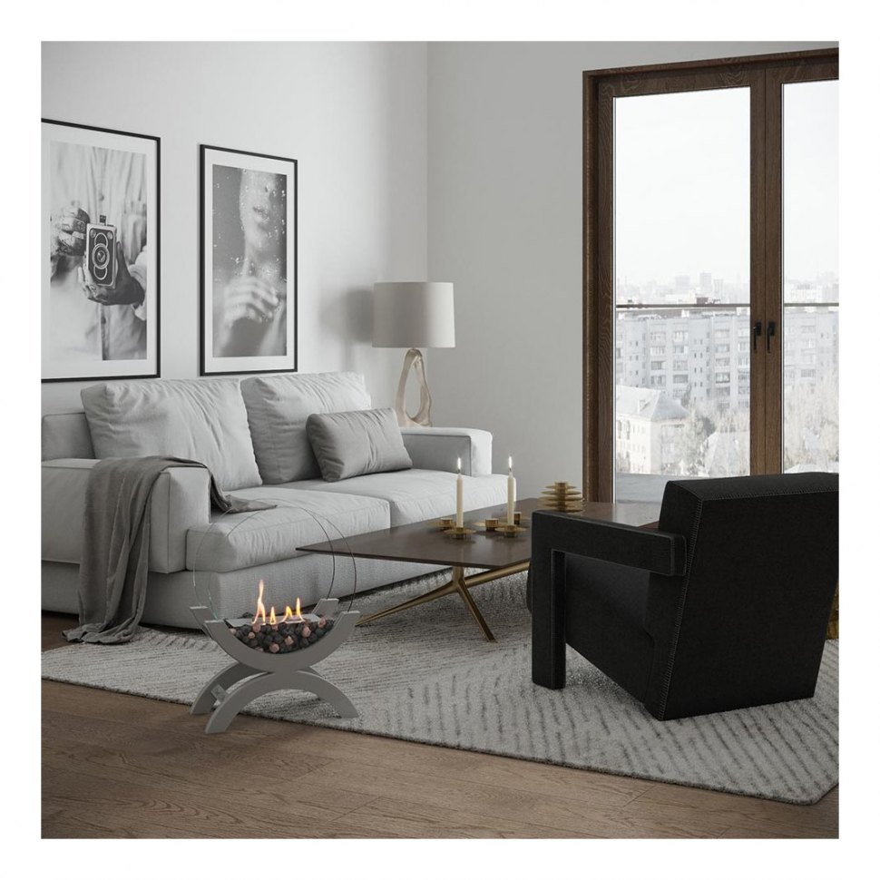 Биокамин напольный SteelHeat WOOD 400 белый