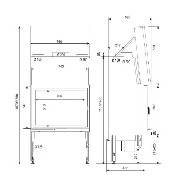 Каминная топка Supra Univers 201 B PN