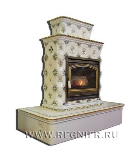 Чугунная изразцовая печь камин Regnier Перрин / Perrine