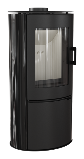 Печь-камин Kratki Koza AB S/DR Kafel Czarny (кафель черный)