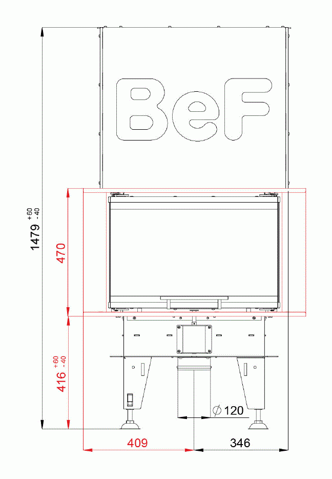 Каминная топка BeF Therm V 6 C