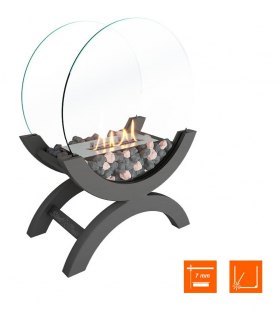 Биокамин напольный SteelHeat WOOD 400 серый