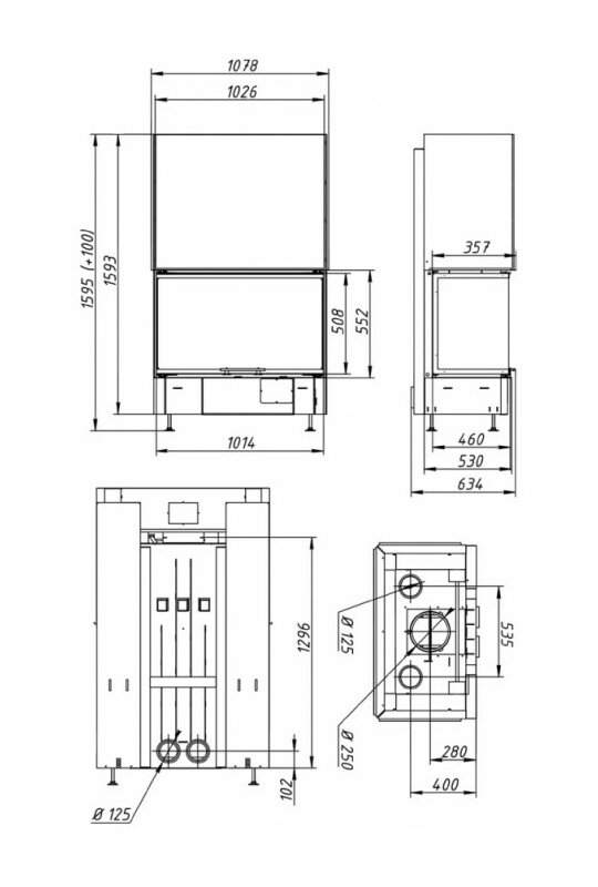 Каминная топка ЭкоКамин Дельта 1000 K