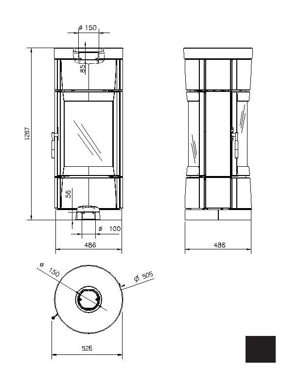 Чугунная печь камин La Nordica Fortuna Bifacciale Bianco Infinity