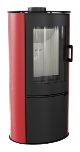 Печь-камин Kratki Koza AB S/DR Kafel Czerwony (кафель красный)