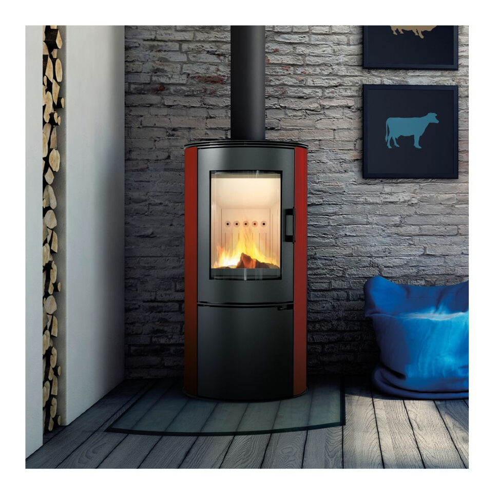 Печь-камин Kratki Koza AB S/DR Kafel Czerwony (кафель красный)