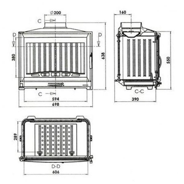 Каминная топка Chazelles D70 V