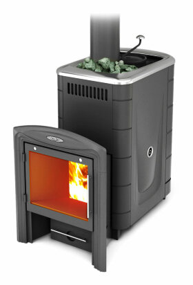 Дровяная печь для бани TMF Скоропарка 2017 Inox Витра Б антрацит