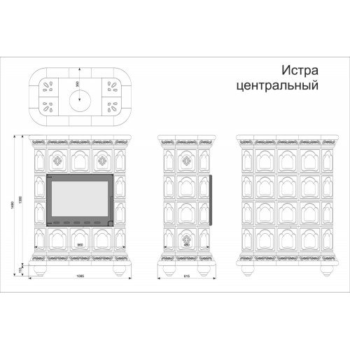 Каминная облицовка КимрПечь Истра центральная Волна