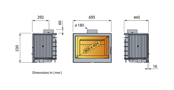 Каминная топка Liseo LCI 007 GF Flat top (K7)
