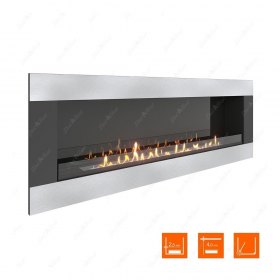 Биокамин в нишу SteelHeat GRAND-H 1800 (Стекло + Стемалит)