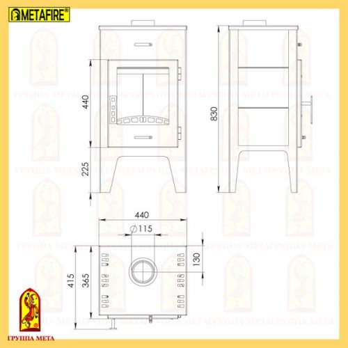 Печь-камин Мета Metafire Пехорка 6