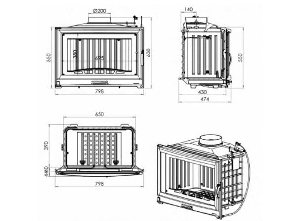 Каминная топка Chazelles D80 V