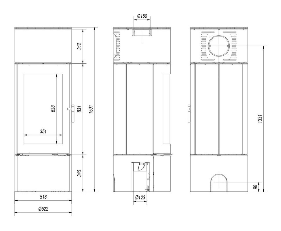 Печь-камин Kratki Antares 10