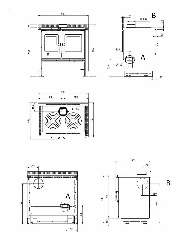 Отопительно-варочная печь La Nordica Padova Inox