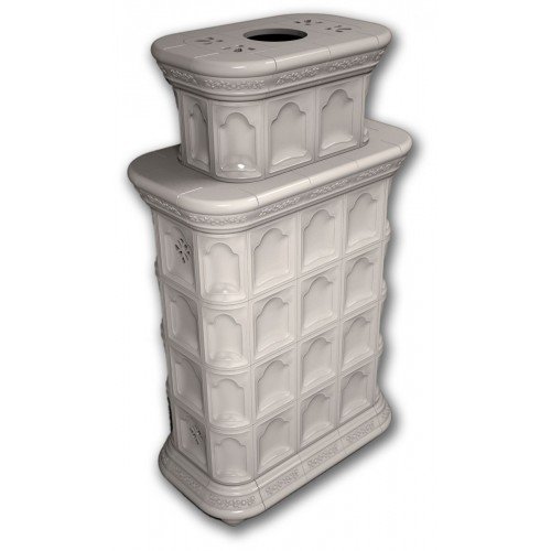 Каминная облицовка КимрПечь Истра центральная двухъярусная Белый