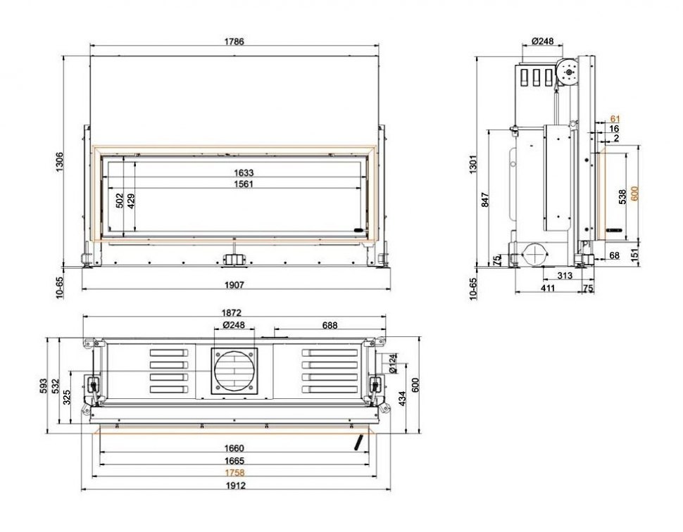 Каминная топка Brunner Architecture 53/166