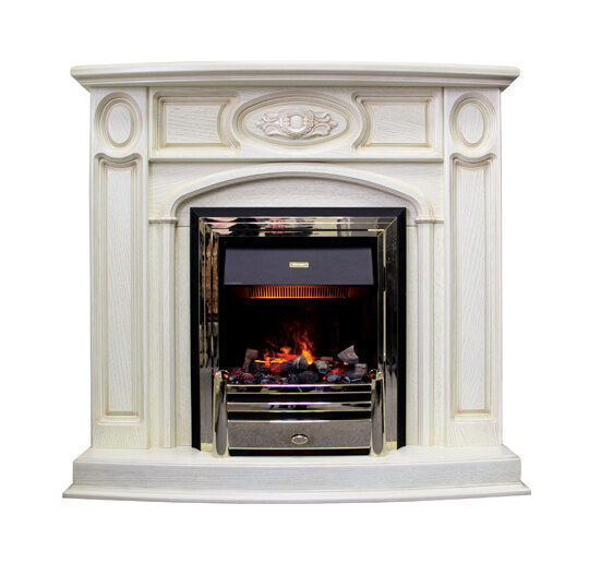 Портал Florence (классика Opti-Myst и Optiflame) белый дуб