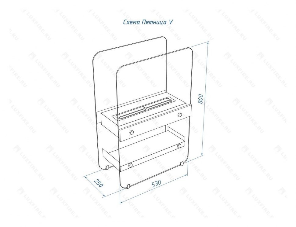Напольный биокамин Lux Fire "Пятница V"