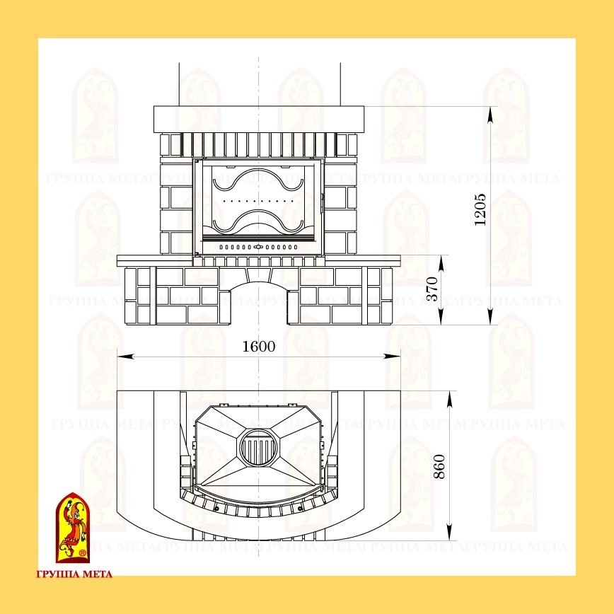 Каминная облицовка Мета РУНА 800