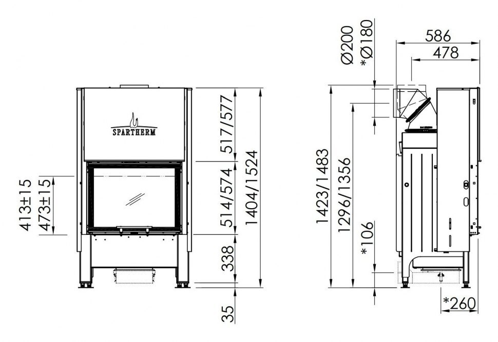 Каминная топка Spartherm Varia 1V57H 4S