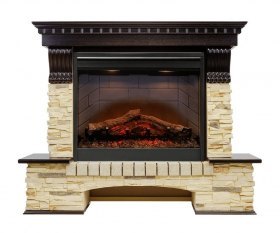 Каминокомплект Pierre Luxe - Темный дуб / Сланец (Высота 1040 мм) с очагом Symphony 26'' DF2608-INT