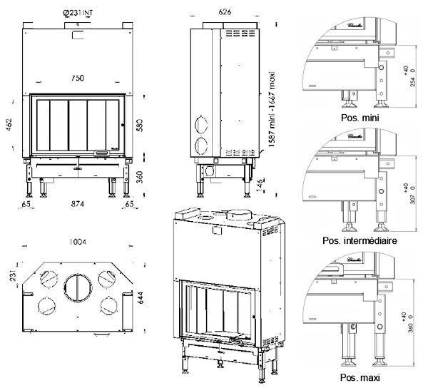 Каминная топка Chazelles DESIGN D1000