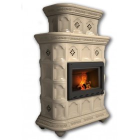 Каминная облицовка КимрПечь Истра центральная двухъярусная Ваниль