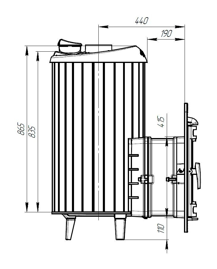 Банная печь Атмосфера XL в ламелях Жадеит