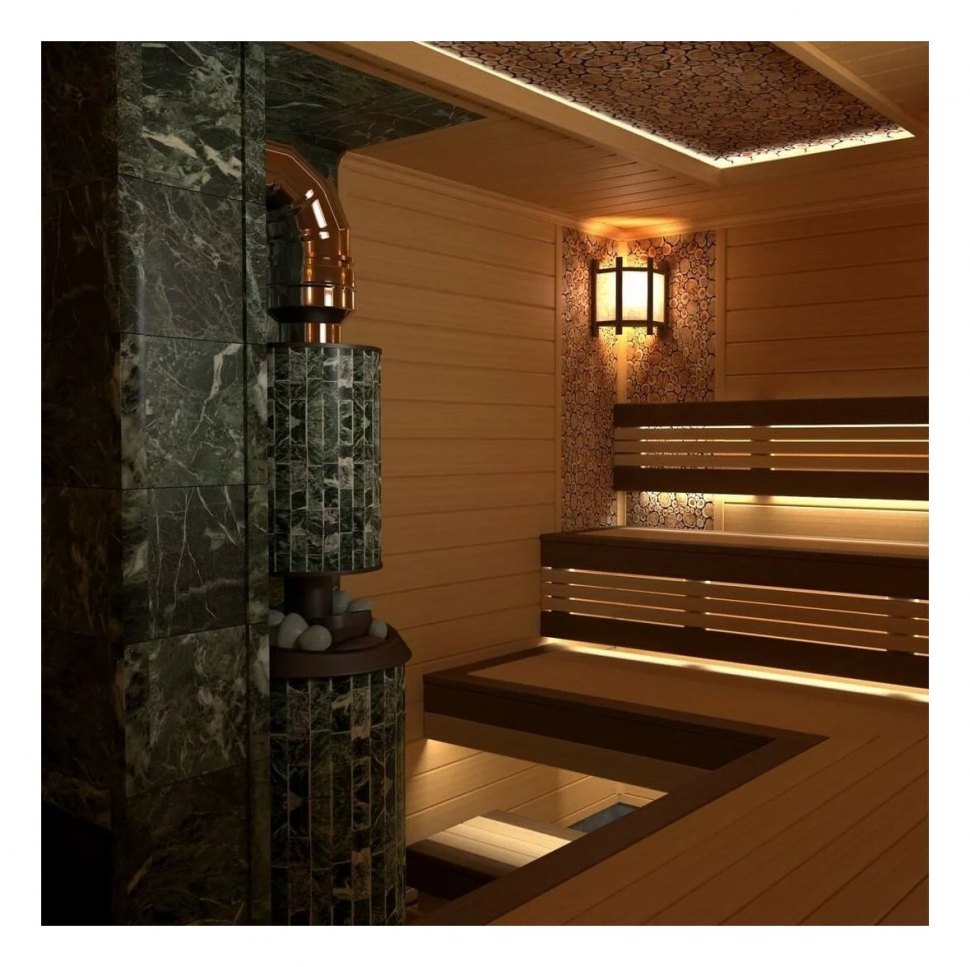 Банная печь Атмосфера XL в ламелях Жадеит