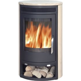 Печь-камин ABX Arktis 6 (черная сталь, бразильский песч. с верх. плитой)