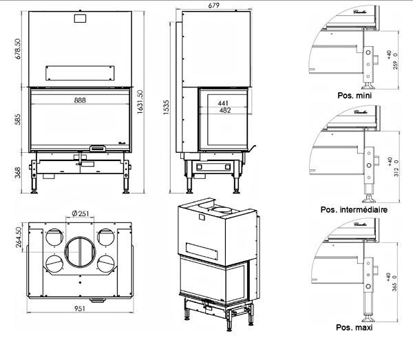 Каминная топка Chazelles DESIGN D1000 3V