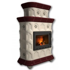 Каминная облицовка КимрПечь Истра центральная двухъярусная Вишня