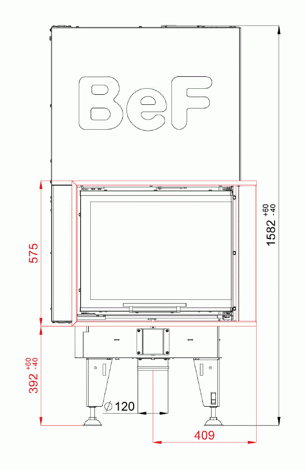 Каминная топка BeF Therm V 7 CP/CL