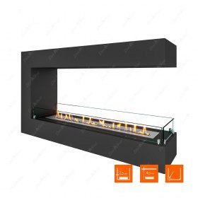 Биокамин торцевой SteelHeat GRAND 1200 (Стекло)