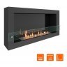 Биокамин SteelHeat WALL ONE 1100 черный (Стекло + Стемалит)