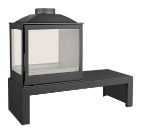 Печь LCI 5 GDFs Table, двусторонняя, стекло слева (Liseo Castiron)