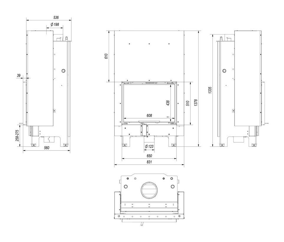 Каминная топка Kratki MBZ PW 13 G